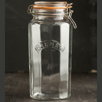 Kilner 1.8L Cliptop Faceted Glass Storage Jar