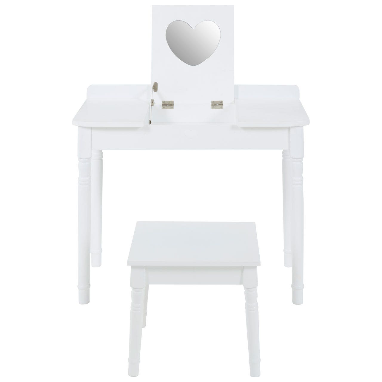 White Children's Makeup Table And Chair With Mirror