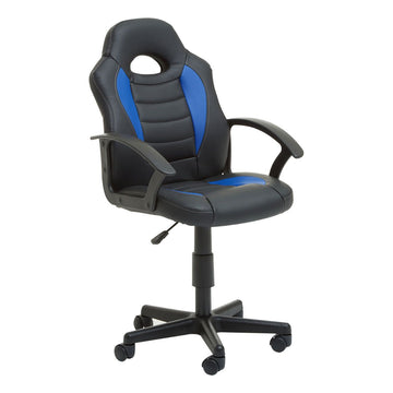 Black and Blue PU Home Office Chair