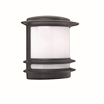 Stroud Black Metal & White Polycarbonate  Outdoor Outside Yard Post Light Opal Polycarbonate Shade