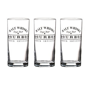 Pack of 3 295ml Whisky Pub High Ball Drinks Shot Glasses