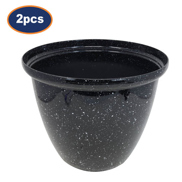 2Pcs 40cm Gloss Black Round Plastic Honey Pot Planters