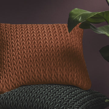 Laurence Llewelyn-Bowen Ruched Velvet Cushion Cover 43x43cm - Bronze