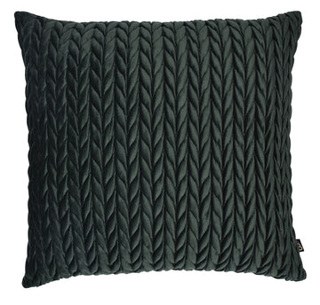 Laurence Llewelyn-Bowen Ruched Velvet Filled Cushion 43x43cm - Green