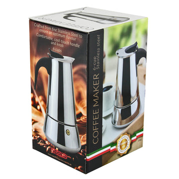 6 Cups Stainless Steel Espresso Moka Pot Coffee Maker