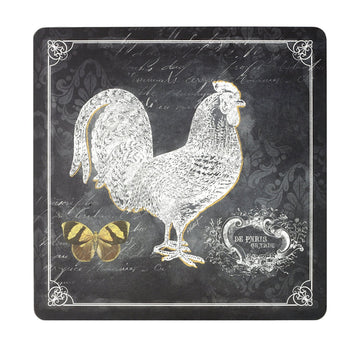 4 X Country Luxury Chalkboard Rooster Placemats 29 X 29 Cm