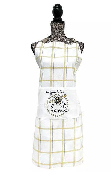 Bee At Home 100% Cotton Apron With Pocket - Mustard Yellow