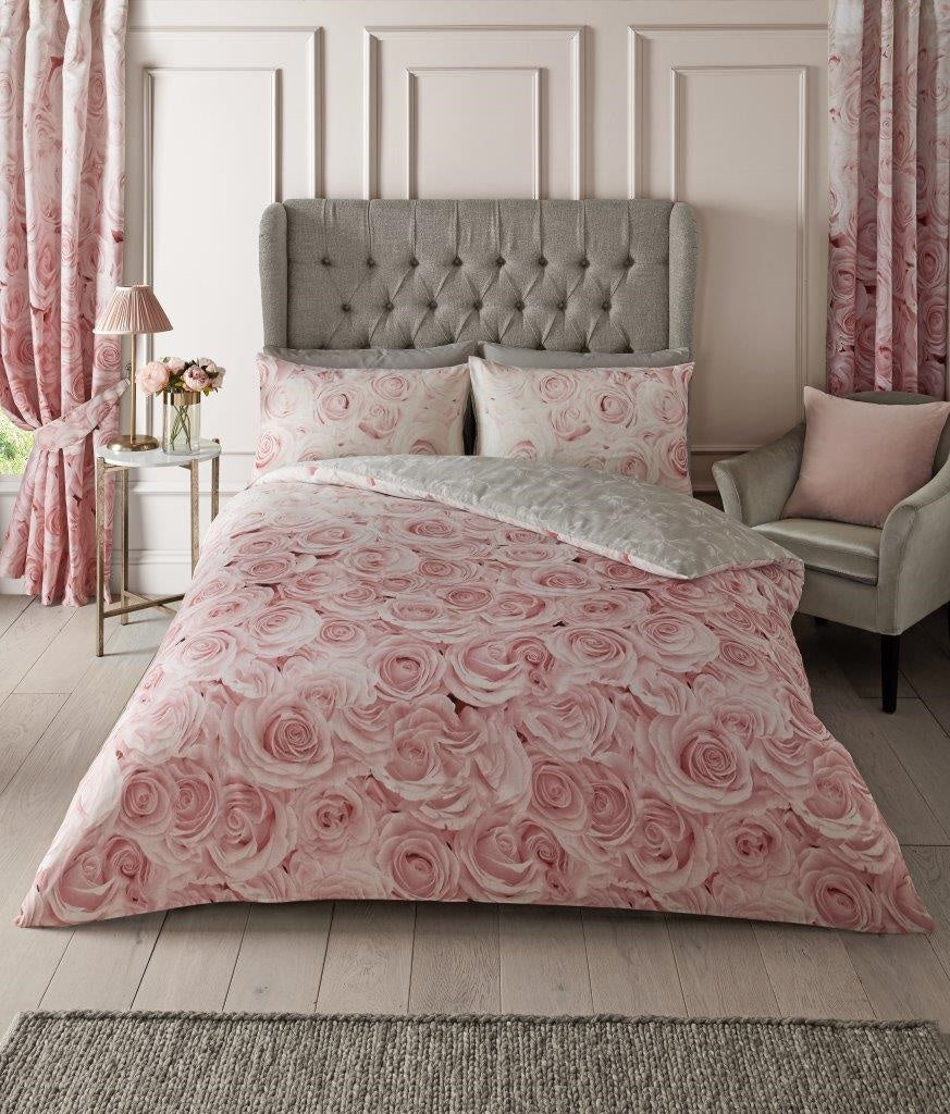 Bellerose Flower King Duvet Cover Set - Blush Pink Grey