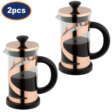 2Pcs Classico Cafetiere 800ml 6 Cup Copper French Coffee Press
