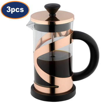 3Pcs Classico Cafetiere 800ml 6 Cup Copper French Coffee Press