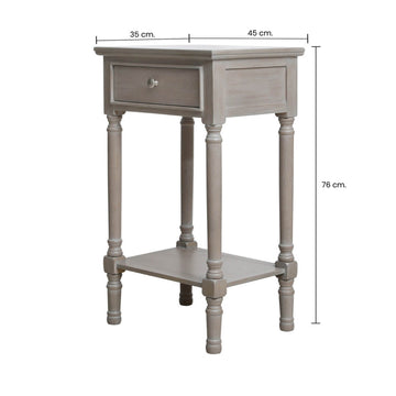 1 Drawer Taupe End Table