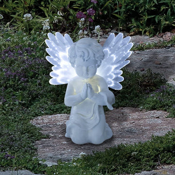 GardenKraft Solar Powered LED Angel Figure Light