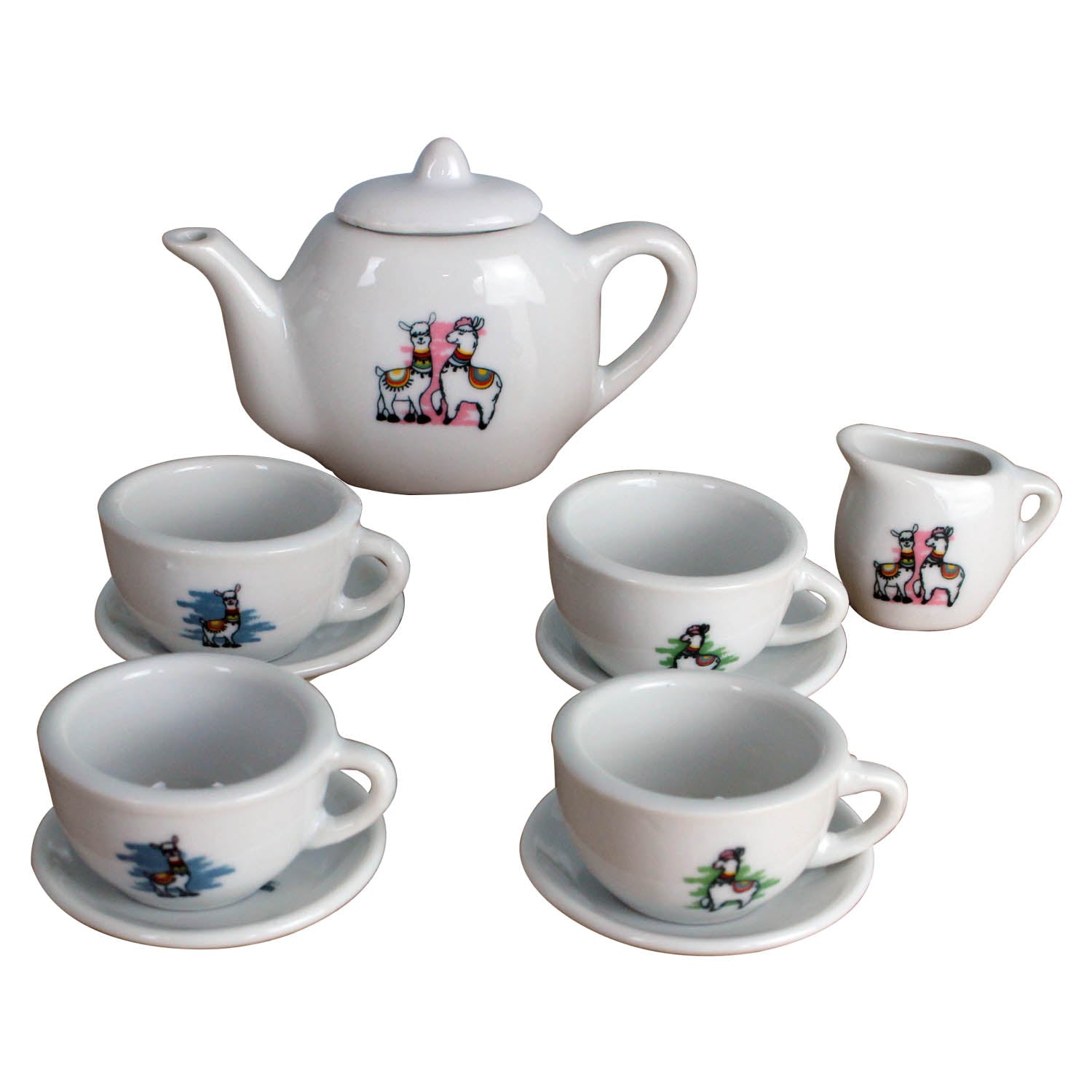 Make Your Own Llama Porcelain Tea Set Kids Creative Toy Set