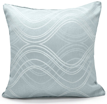 Jacquard Clarissa Waves Decorative Sofa Scatter Cushion Cover - Duckegg