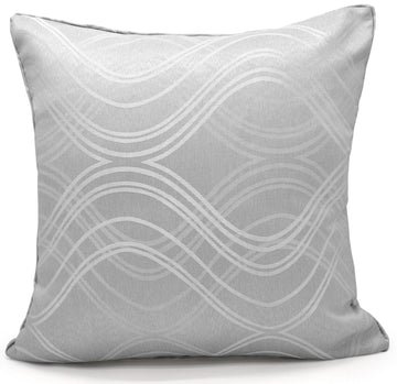 Jacquard Clarissa Waves Decorative Sofa Scatter Filled Cushion - Silver