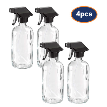 4Pcs 480ml Clear Glass Pump Action Spray Bottle