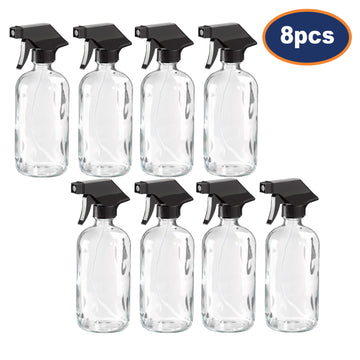 8Pcs 480ml Clear Glass Pump Action Spray Bottle