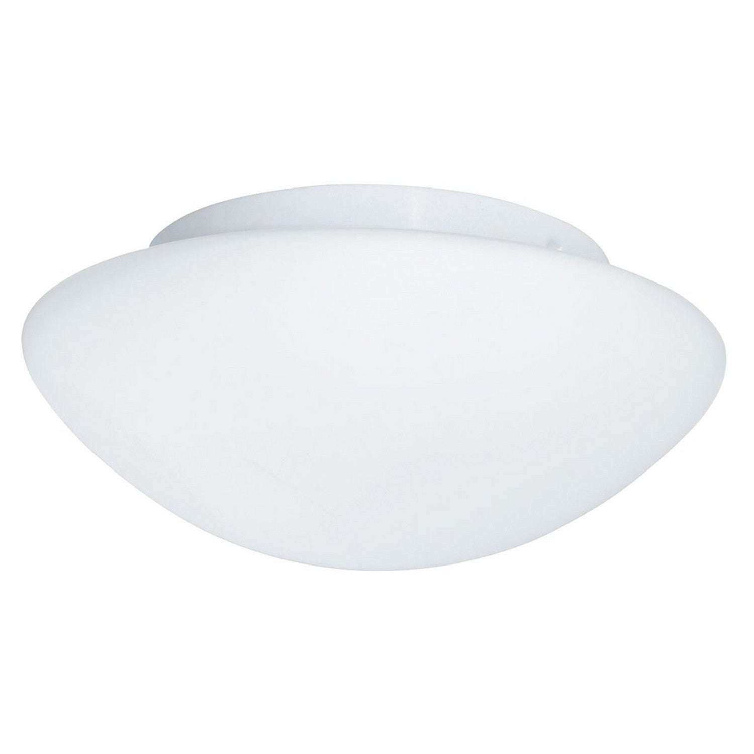 28cm White & Opal Glass Shade Flush Fitting Bathroom Ceiling Light