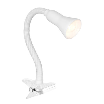 Desk Partner White Flexi Clip Table Bedside Study Office Task Lamp