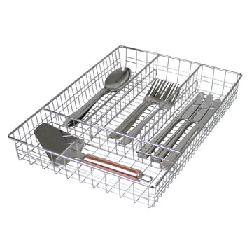 Kitchen Cutlery Tray Metal Wire Chrome Organiser Holder