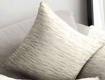 Luxury Pleated Crinkle Cushion Cover 43x43cm - Cream