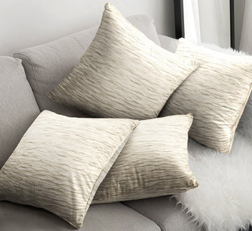 Luxury Pleated Crinkle Cushion Cover 43x43cm - Cream