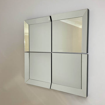 Floating Wall Mirrors 4-Piece Hanging Panels Abstract Style