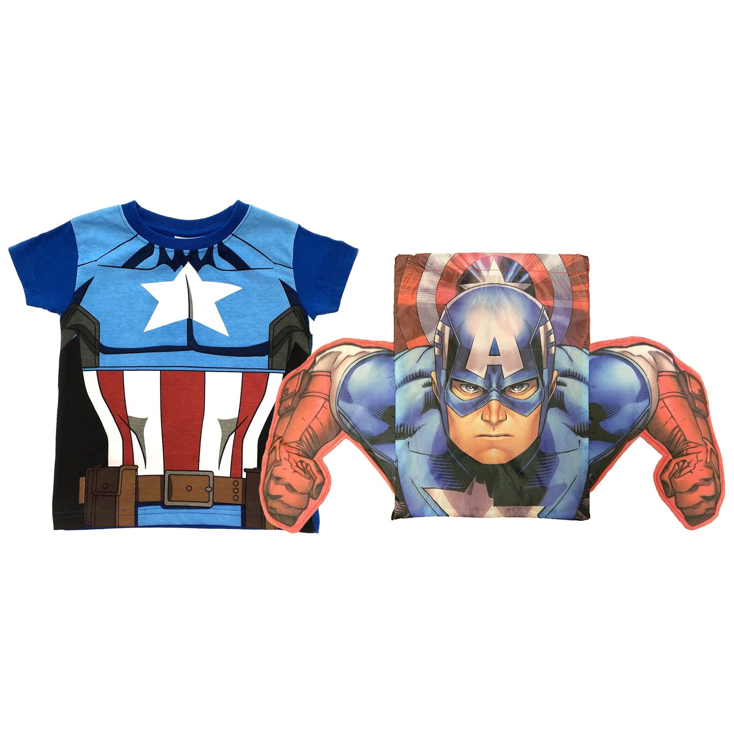 Captain America Kids Official Superhero T Shirt Pullstring Bag