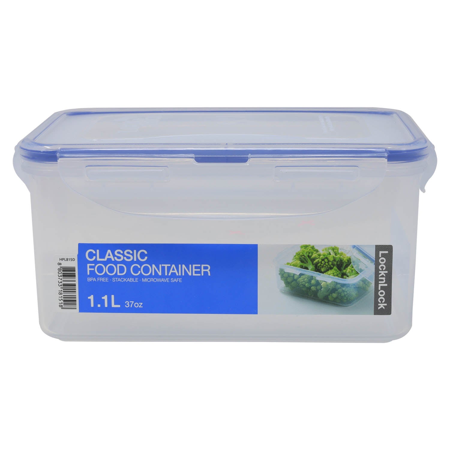 Lock & Lock 3.9L Classic Short Rectangular Food Container - Clear/Blue Lock  N Lock Special Design first choice