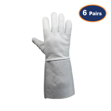 6Pcs XL Size Grey Work Gloves Tig Welding Gauntlet