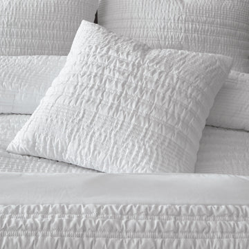 Catherine Lansfield Lennon Stripe Cushion Cover - White