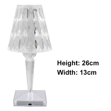 Crystal 3-Light LED 3D Diamond Table Lamp