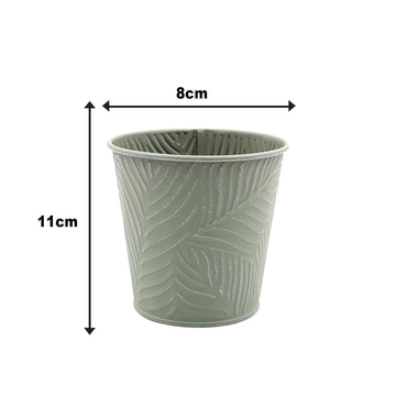 0.6L 11cm Pastel Green Metal Planter