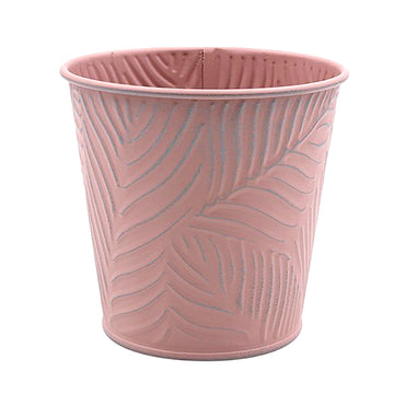 2.3L Pastel Pink Metal Planter 16cm Pot