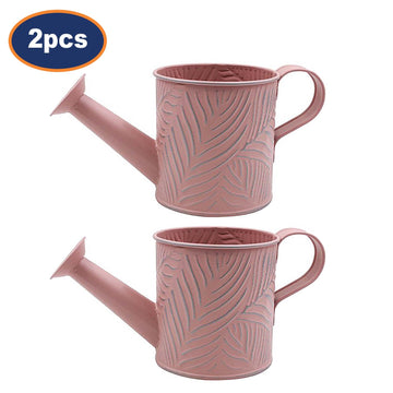 2Pcs 0.65L 10cm Pastel Pink Metal Watering Can Planter
