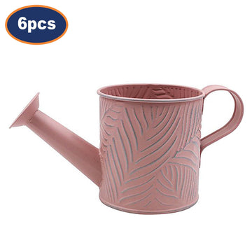 6Pcs 0.65L 10cm Pastel Pink Metal Watering Can Planter