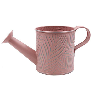 2Pcs Various Sized Pink Metal Watering Cans