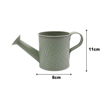 1.1L 11cm Pastel Green Metal Watering Can Planter