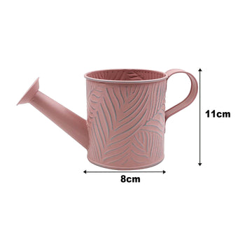 1.1L 11cm Pastel Pink Metal Watering Can Planter