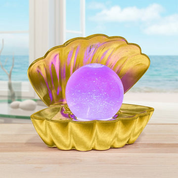 Gold Seashell LED Colour Changing Clam Lamp