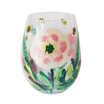500ml Peonies & Bees Stemless Gin Glass