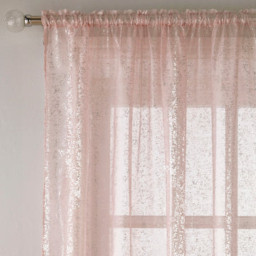 55x48" Pandora Voile Net Curtains Panel - Blush Pink