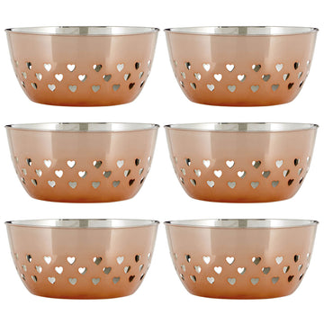 Set Of 6 Stainless Steel Rose Gold Fruit Bowl