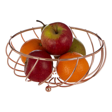Kuper Rose Gold Kitchen Vegetable Fruit Metal Basket