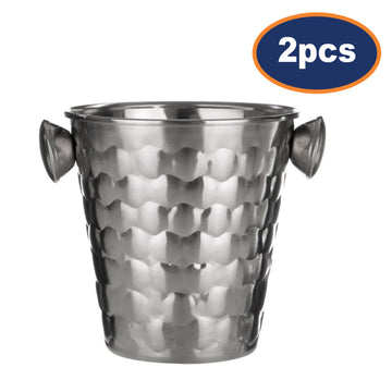 2pcs 14cm Stainless Steel Honeycomb Ice Bucket