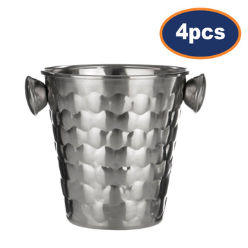 4pcs 14cm Stainless Steel Honeycomb Ice Bucket