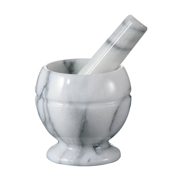 10dia White Marble Mortar and Pestle