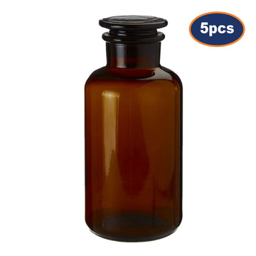 5pc 125ml Apothecary Amber Glass Storage Jar Set