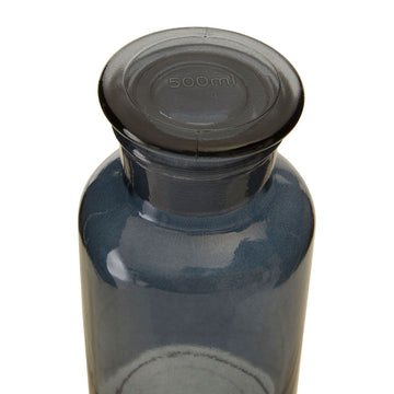 6pcs 500ml Grey Embossed Glass Apothecary Jar