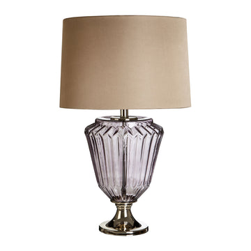 Annon Smoked Glass Pleated Table Lamp